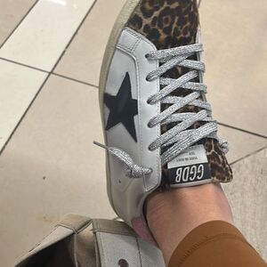 Golden Goose deluxe brand cheetah sneakers sz 39 EUC - silver laces